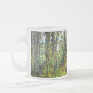 Caneca De Café Vidro Jateado Floresta Musgosa