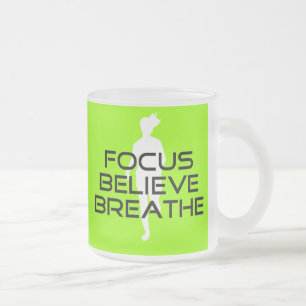 Caneca De Café Vidro Jateado Focus Acredite em Breathe