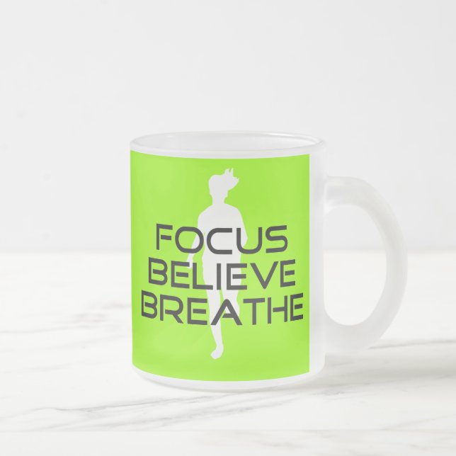Caneca De Café Vidro Jateado Focus Acredite em Breathe (Direita)