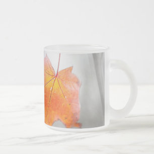 Caneca De Café Vidro Jateado Folha de Mapeamento Vermelho - Mito outono