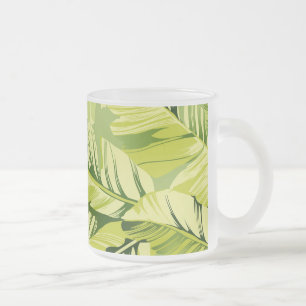 Caneca De Café Vidro Jateado Folhas de Banana 5