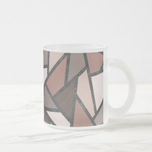 Caneca De Café Vidro Jateado Formas de vidro castanho manchado