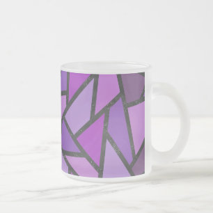 Caneca De Café Vidro Jateado Formas de vidro púrpura manchado