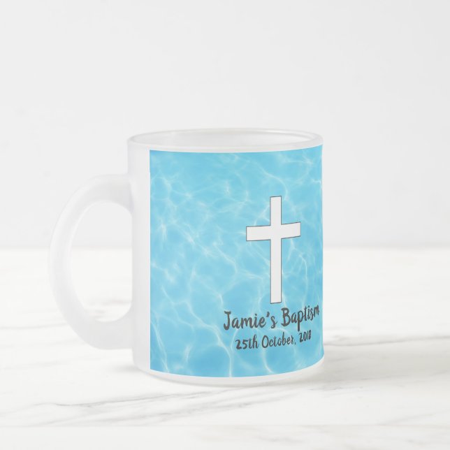 Caneca De Café Vidro Jateado Fosco Baptism (Esquerda)