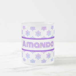 Caneca De Café Vidro Jateado Fosco Com Flocos De Neve Bonito