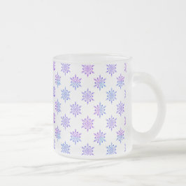 Caneca De Café Vidro Jateado Fosco Com Flocos De Neve Bonito