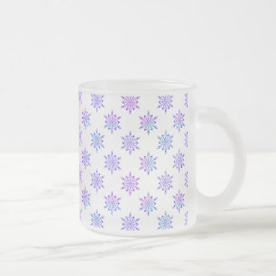 Caneca De Café Vidro Jateado Fosco Com Flocos De Neve Bonito