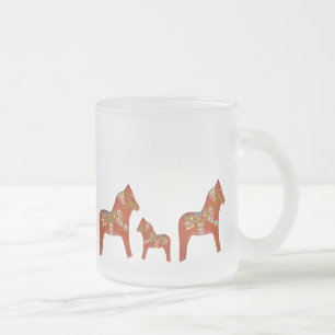 Caneca De Café Vidro Jateado Fosco Dala Horse da Julia