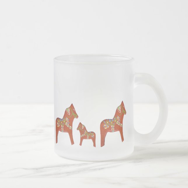 Caneca De Café Vidro Jateado Fosco Dala Horse da Julia (Direita)