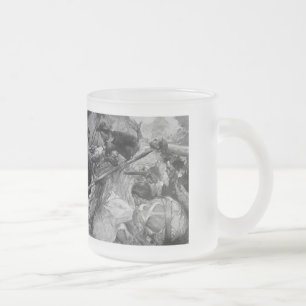 Caneca De Café Vidro Jateado Fosco de batalha pirata