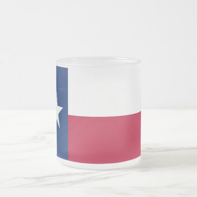 Caneca De Café Vidro Jateado Fosco de caneca de vidro pequena com bandeira Texa (Centro)