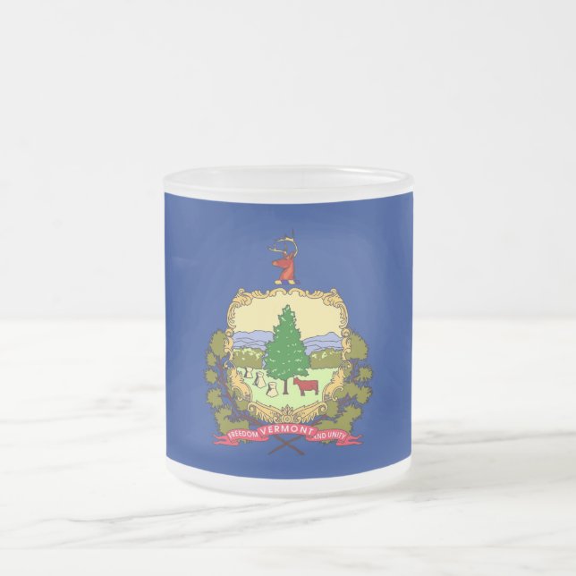 Caneca De Café Vidro Jateado Fosco de caneca de vidro pequena com bandeira Verm (Centro)