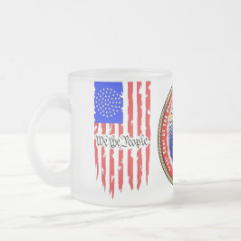 Caneca De Café Vidro Jateado Fosco de focas da República dos EUA