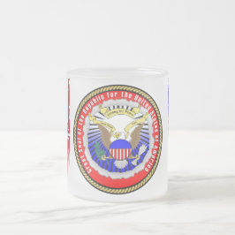 Caneca De Café Vidro Jateado Fosco de focas da República dos EUA