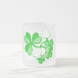 Caneca De Café Vidro Jateado Fosco de galhardetes irlandeses