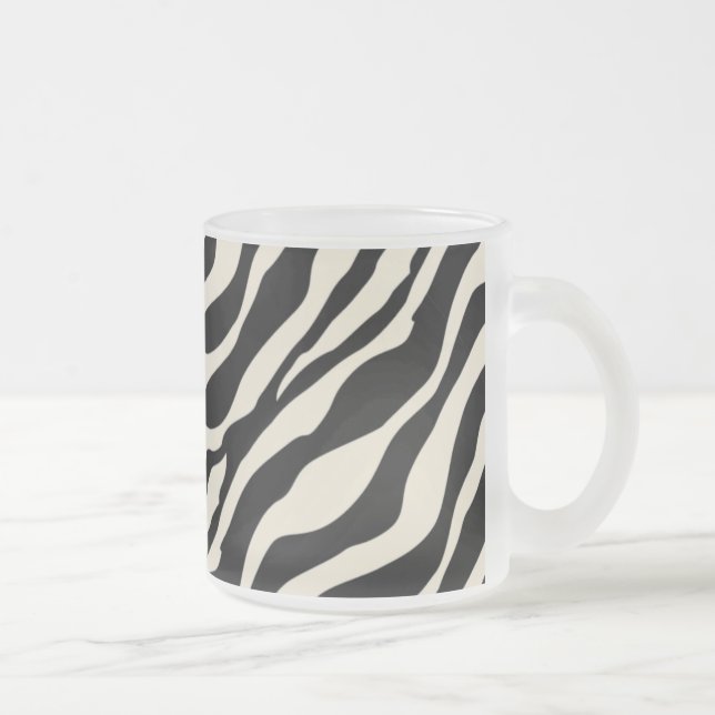 Caneca De Café Vidro Jateado Fosco De Impressão Zebra (Direita)