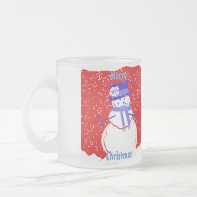 Caneca De Café Vidro Jateado Fosco de Neve - Presentes - Divertido (Esquerda)