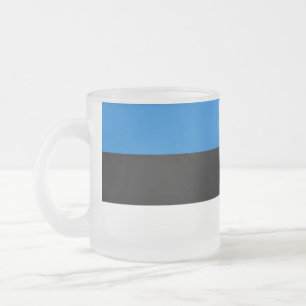 Caneca De Café Vidro Jateado Fosco de pequena caneca de vidro com bandeira da E