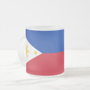 Caneca De Café Vidro Jateado Fosco de pequena caneca de vidro com bandeira das