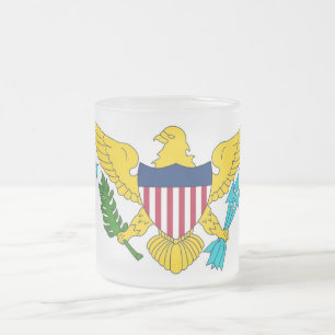Caneca De Café Vidro Jateado Fosco de pequena caneca de vidro com bandeira das