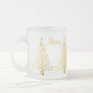 CANECA DE CAFÉ VIDRO JATEADO FOSCO DE RECOLHA DE NATAL DE SUZANNE ELIZABETH GLA