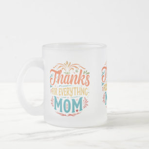 Caneca De Café Vidro Jateado Fosco de vidro - "Obrigados para tudo, mãe"