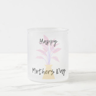 Caneca De Café Vidro Jateado Fosco Dia de as mães Mug