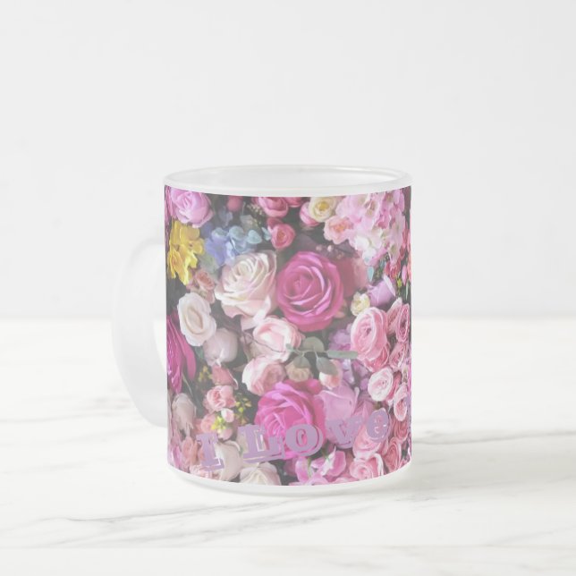 Caneca De Café Vidro Jateado Fosco Glass Love Mugs (Frente Esquerda)