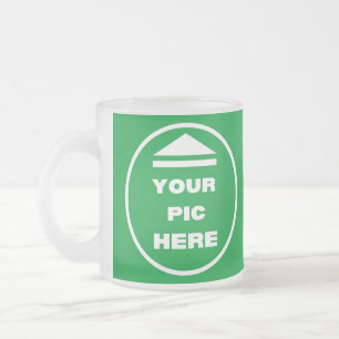 Caneca De Café Vidro Jateado Fosco Glass Mug - Adicione a sua imagem 11 oz