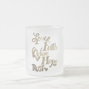 Caneca De Café Vidro Jateado Fosco Inspirational Words Mug