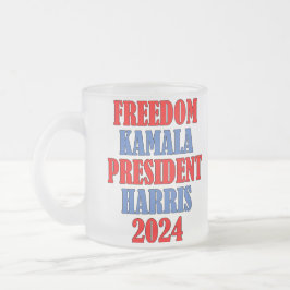 Caneca De Café Vidro Jateado Fosco Kamala Harris Mug 2024