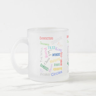 Caneca De Café Vidro Jateado Fosco Mahjong Words Mug