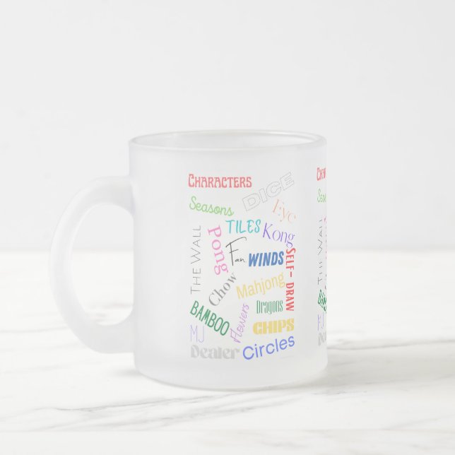 Caneca De Café Vidro Jateado Fosco Mahjong Words Mug (Esquerda)