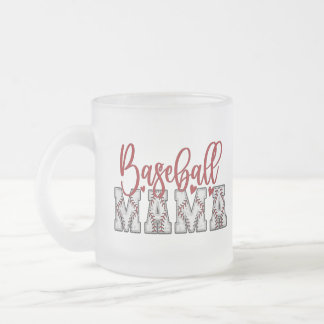Caneca De Café Vidro Jateado Fosco Mama Baseball Mug