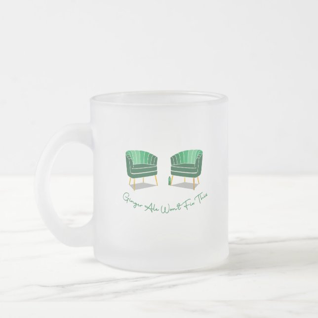 Caneca De Café Vidro Jateado Fosco Mug - Ginger Ale não consertará isso (Esquerda)