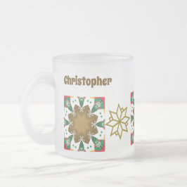 Caneca De Café Vidro Jateado Fosco Natal Mug Holiday Torre 🎄 Editável