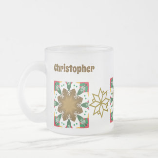 Caneca De Café Vidro Jateado Fosco Natal Mug Holiday Torre 🎄 Editável