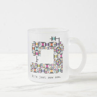 Caneca De Café Vidro Jateado Fosco-Padrão Colorida da Máquina de Costura