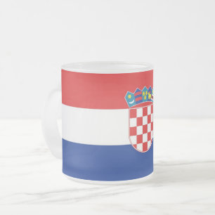 Caneca De Café Vidro Jateado Fosco pequena caneca de vidro com bandeira da Cro