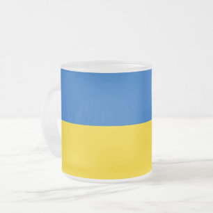Caneca De Café Vidro Jateado Fosco pequena caneca de vidro com bandeira da Ucrâ