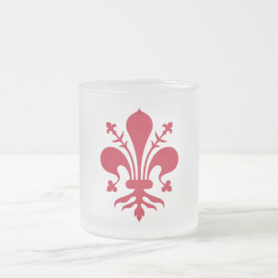 Caneca De Café Vidro Jateado Fosco pequena caneca de vidro com bandeira de Flor