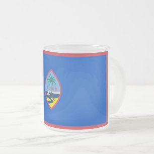 Caneca De Café Vidro Jateado Fosco pequena caneca de vidro com bandeira de Guam