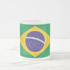 Caneca De Café Vidro Jateado Fosco pequena caneca de vidro com bandeira do Bras