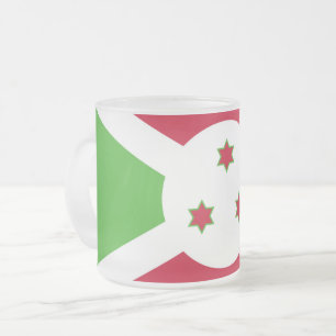 Caneca De Café Vidro Jateado Fosco pequena caneca de vidro com bandeira do Buru