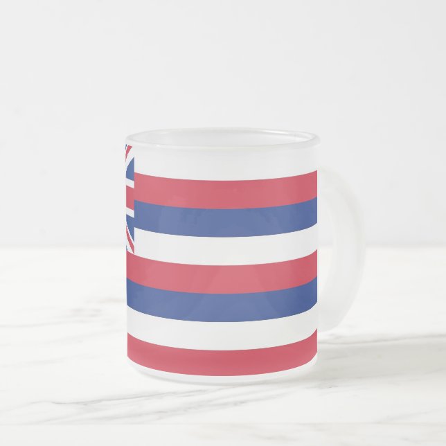 Caneca De Café Vidro Jateado Fosco pequena caneca de vidro com bandeira do Hava (Frente Esquerda)