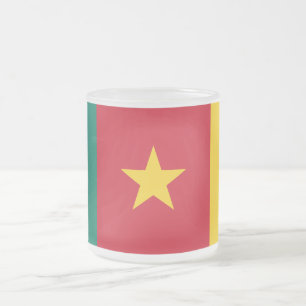 Caneca De Café Vidro Jateado Fosco pequena caneca de vidro com bandeira dos Cam