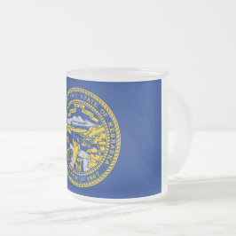Caneca De Café Vidro Jateado Fosco pequeno caneca de vidro com bandeira de Nebr