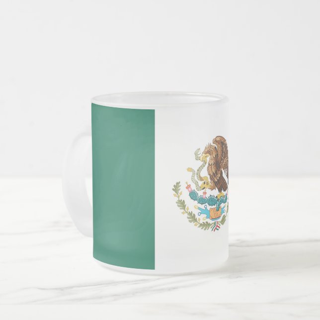 Caneca De Café Vidro Jateado Fosco pequeno caneca de vidro com bandeira do Méxi (Frente Esquerda)