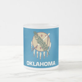 Caneca De Café Vidro Jateado Fosco pequeno caneca de vidro com bandeira Oklahom