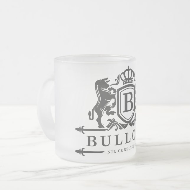 Caneca De Café Vidro Jateado Fosco Real Bullock Family Mug (Frente Esquerda)